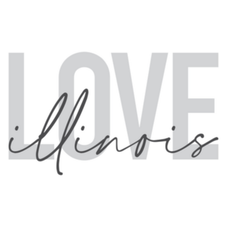 Love Illinois Lettering Sticker