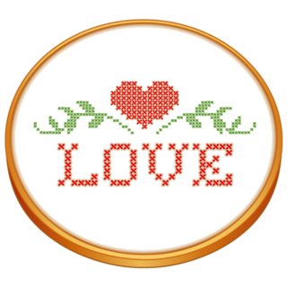 Love In Hoop Sticker