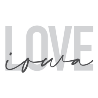 Love Iowa Lettering Sticker