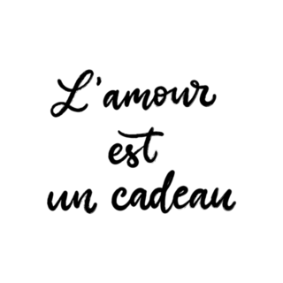 Love Is A Gift French Language Calligraphic Sticker