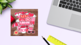 Love Is In The Air - Valentines Day Sticker Bundle on a Desk (New) example