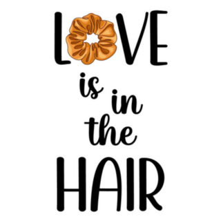 Love Is In The Hair Scrunchie 90s Lettering Sticker 