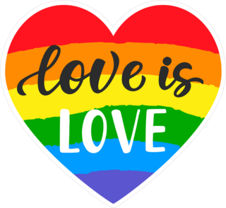 Love Is Love Rainbow Heart Sticker