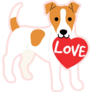 Love Jack Russel Sticker