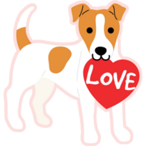 Love Jack Russel Sticker