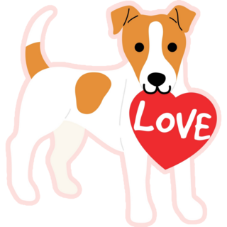 Love Jack Russel Sticker