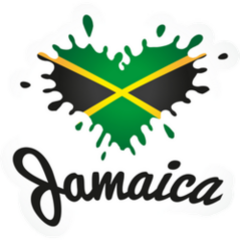 Love Jamaica Lettering Heart Illustration Sticker