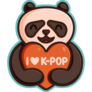 Love K-pop Panda Sticker
