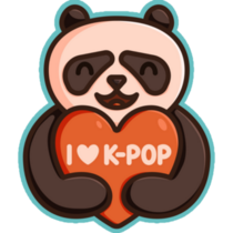 Love K-pop Panda Sticker