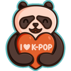 Love K-pop Panda Sticker