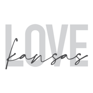Love Kansas Lettering Sticker