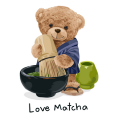Love Matcha With Bear Sticker
