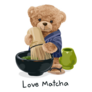 Love Matcha With Bear Sticker