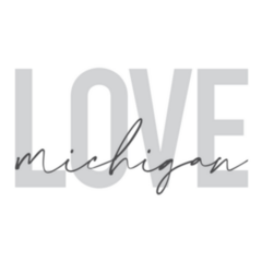 Love Michigan Lettering Sticker