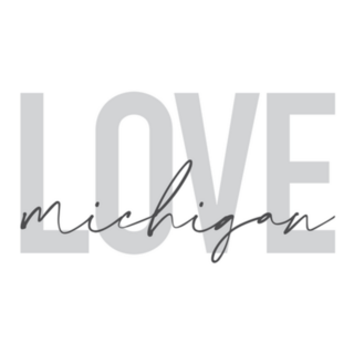 Love Michigan Lettering Sticker