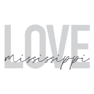 love Mississippi Typography Sticker