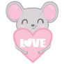 Love Mouse Sticker