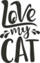 Love My Cat Text Sticker