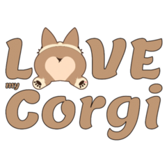Love My Corgi Sticker