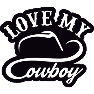 Love My Cowboy Lettering Sticker