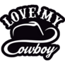 Love My Cowboy Lettering Sticker