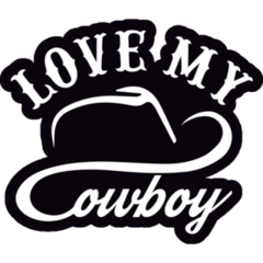 Love My Cowboy Lettering Sticker