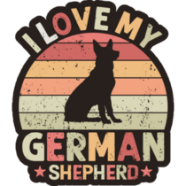 Love My German Shepherd Sticker