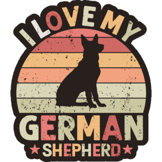 Love My German Shepherd Sticker