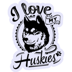 Love My Huskies Sticker