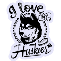 Love My Huskies Sticker