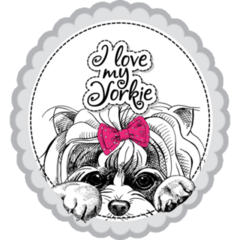 Love My Yorkie Stamp Sticker