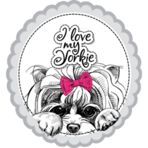 Love My Yorkie Stamp Sticker