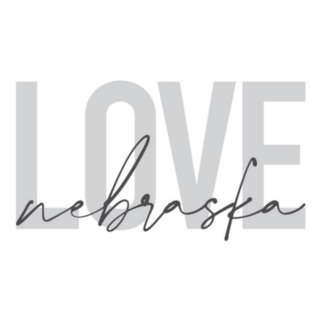 Love Nebraska Lettering Sticker