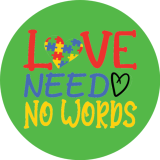 Love Needs No Words Autism Heart Sticker