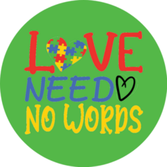 Love Needs No Words Autism Heart Sticker