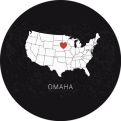 Love Omaha Nebraska Map Of United States Sticker