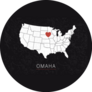 Love Omaha Nebraska Map Of United States Sticker