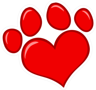 Love Paw Print Sticker