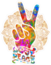 Love Peace Hippie Fingers Sticker
