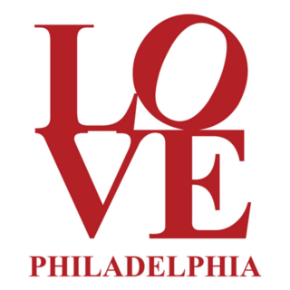 Love Philadelphia Red Lettering Sticker