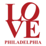 Love Philadelphia Red Lettering Sticker