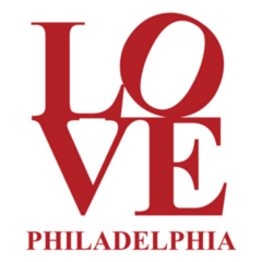 Love Philadelphia Red Lettering Sticker