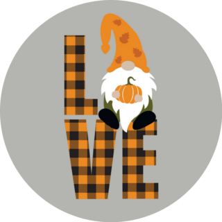 Love Phrase With Fall Gnome Sticker