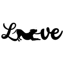 Love Pit Bull Text Sticker
