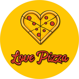 Love Pizza Circle Sticker
