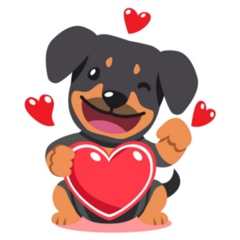 Love Pup Rottweiler Sticker