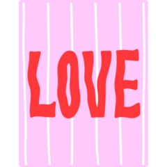 Love Retro Sticker