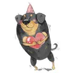 Love Rottweiler Sticker