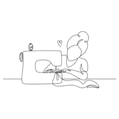 Love Sewing Line Sticker