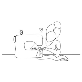 Love Sewing Line Sticker